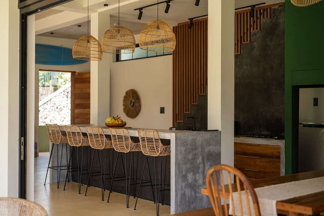 Talpe kitchen bar interior with pendant lights