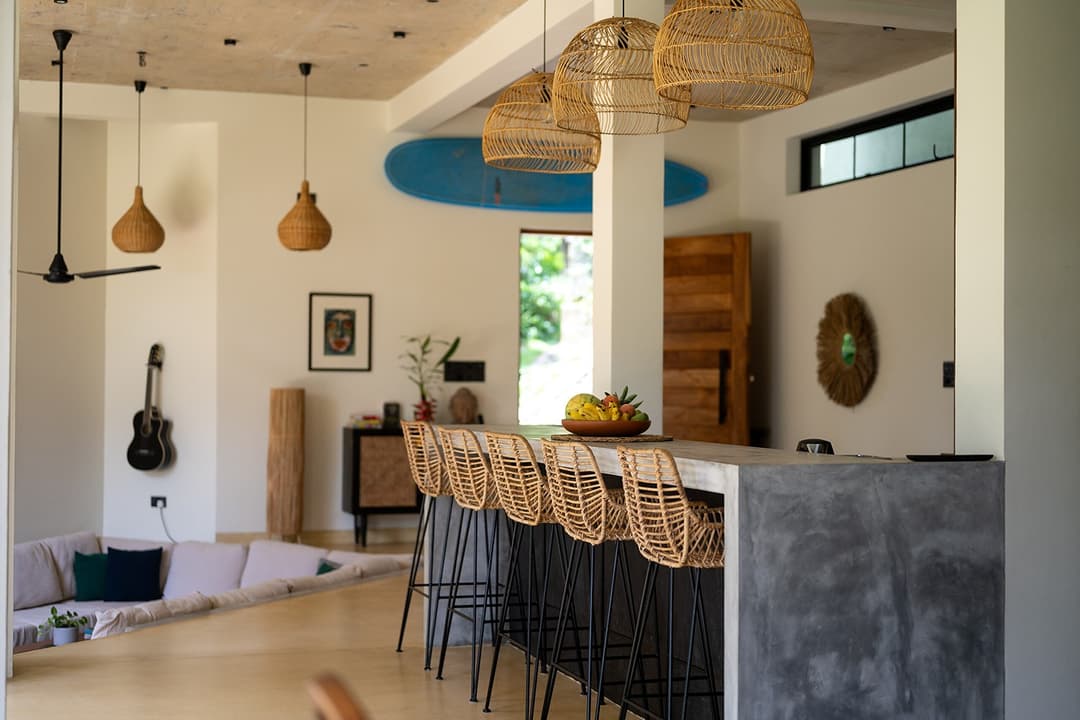 Talpe kitchen bar and living interior