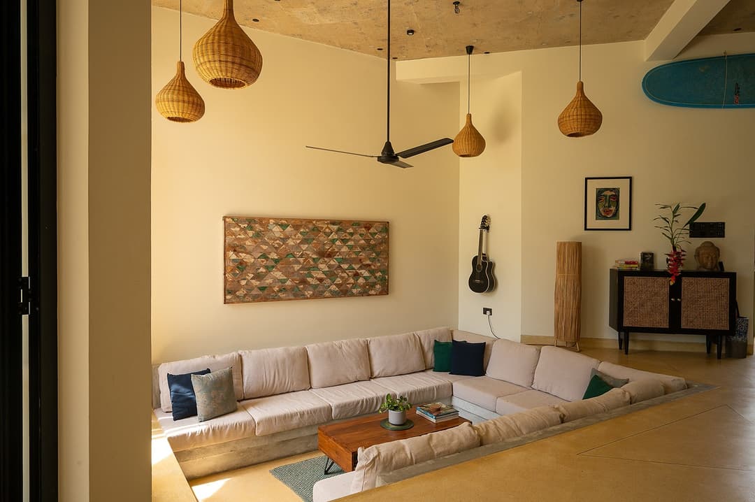 Talpe living room with sunken sofa interior