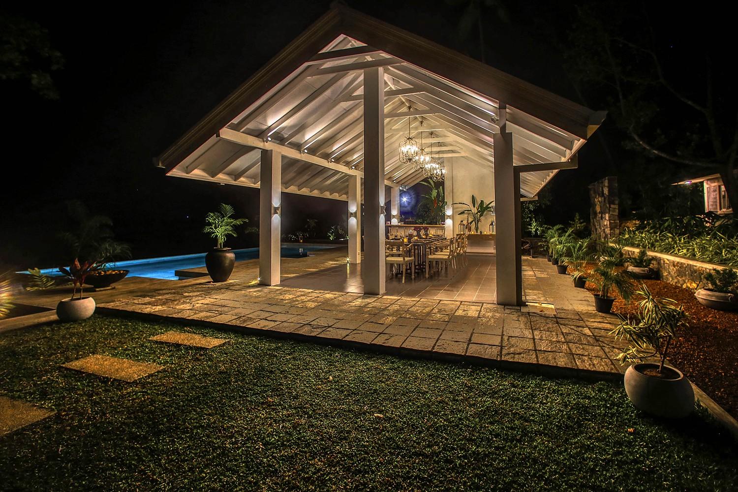 Dining interior dark lit, The Niche Hikkaduwa villa